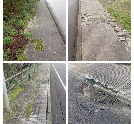 Estado das beirarr&uacute;as en diferentes parroquias do Concello de Ortigueira